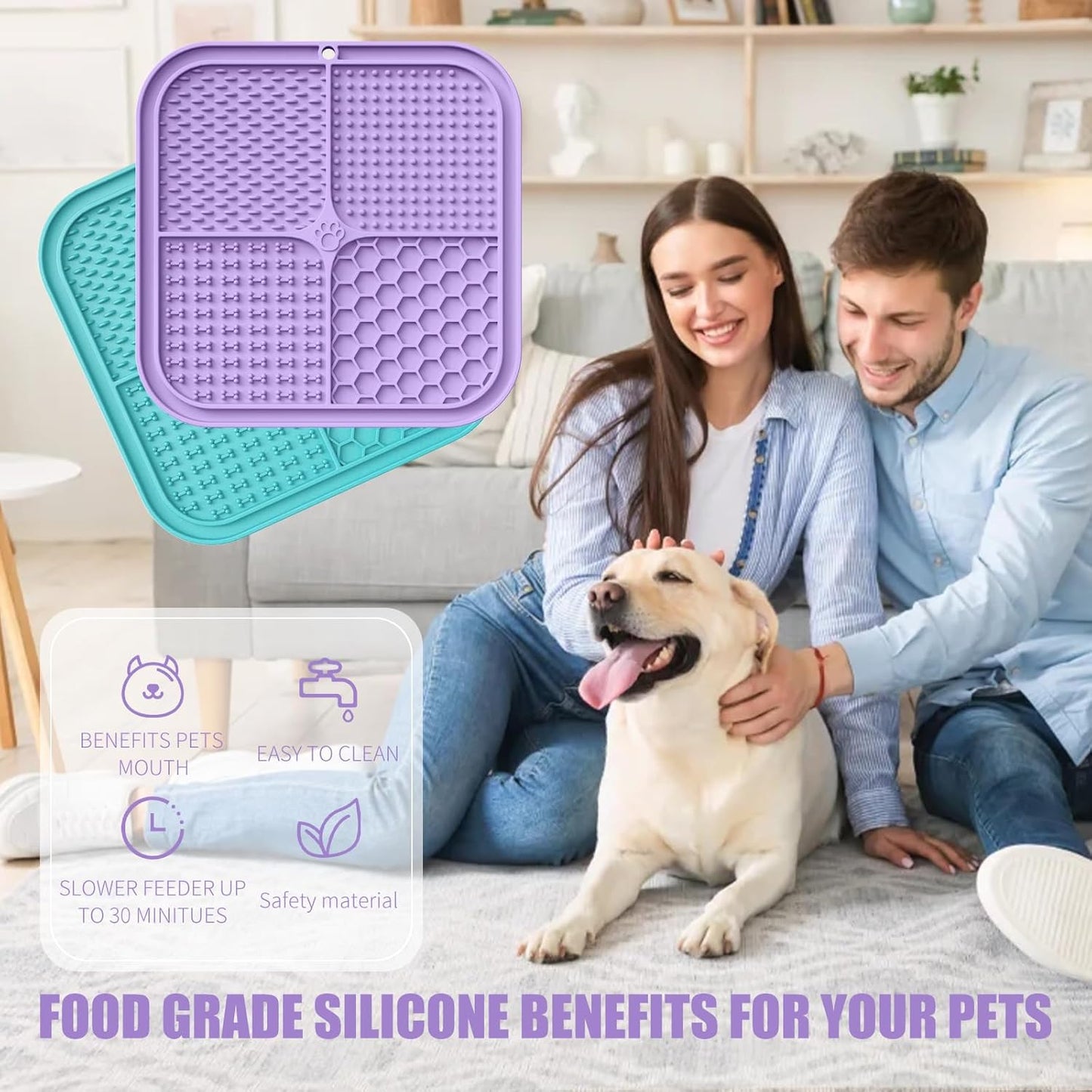 Lick Mat for Dogs – Slow Feeder & Bath Distraction Silicone Pad