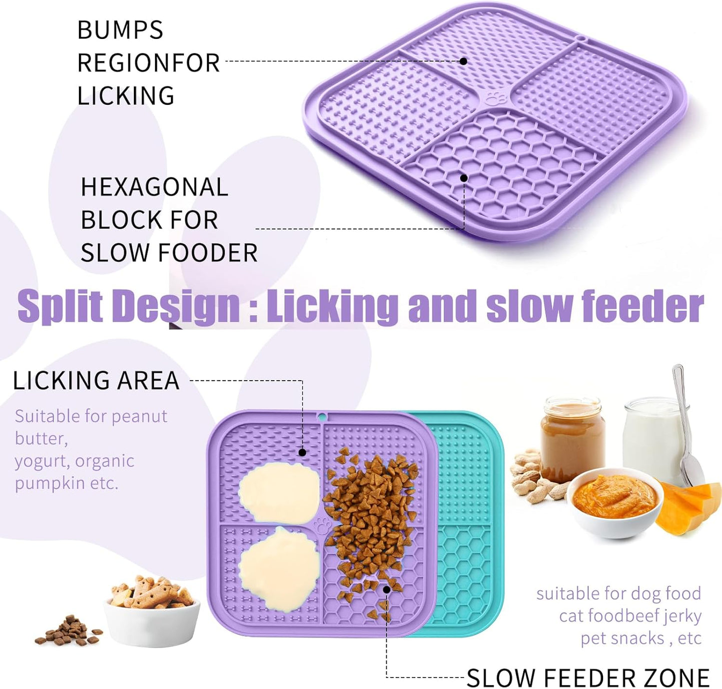 Lick Mat for Dogs – Slow Feeder & Bath Distraction Silicone Pad