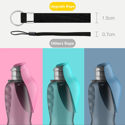 Portable Dog Water Bottle with Bowl – 800ml Travel Drinking Cup