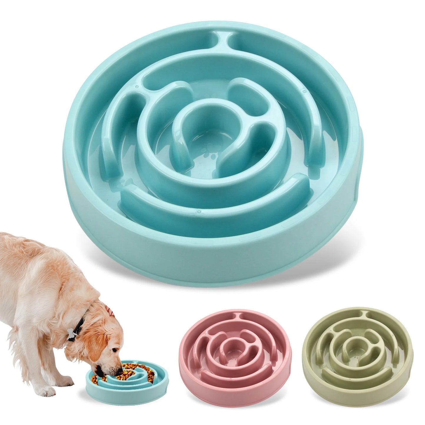 Slow Feeder Dog Bowl – Anti-Gulping Non-Slip Dish for All Sizes