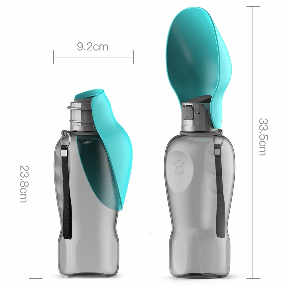 Portable Dog Water Bottle with Bowl – 800ml Travel Drinking Cup