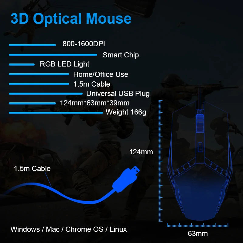 LOLO'S SHOP - LED Ergonomic Mouse