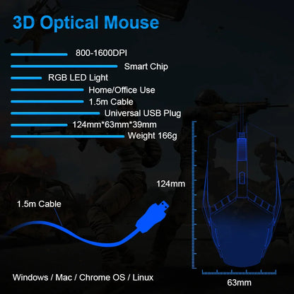 LOLO'S SHOP - LED Ergonomic Mouse